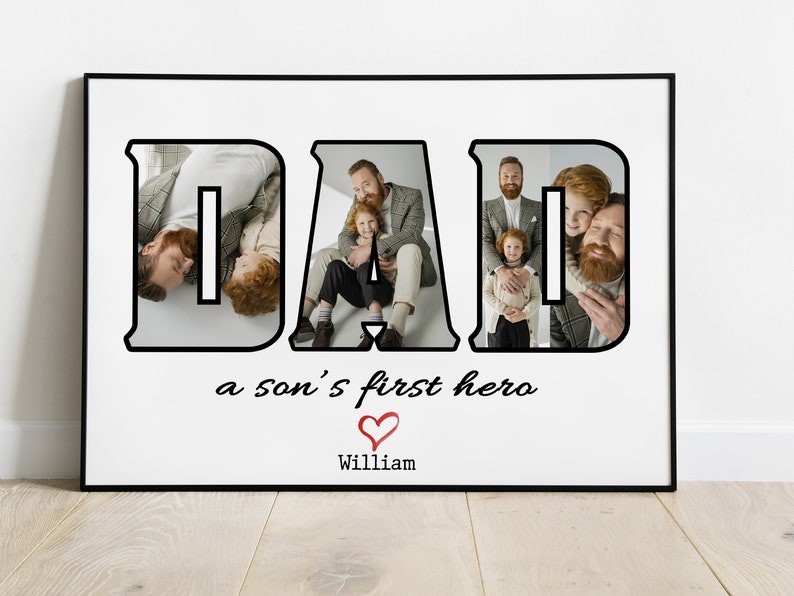Personalized Gift for Dad, Father's Day Gift, Dad Photo Collage