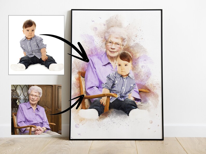 Adding a Loved One to Your Photo: Watercolor Memorial Portrait for a
