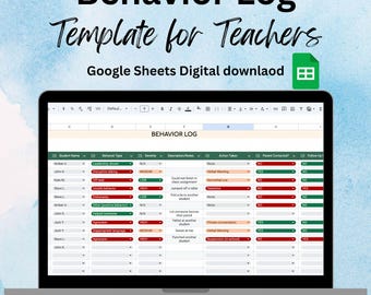 Plantilla de Hoja de Cálculo de Google para Registro de Comportamiento de Profesores