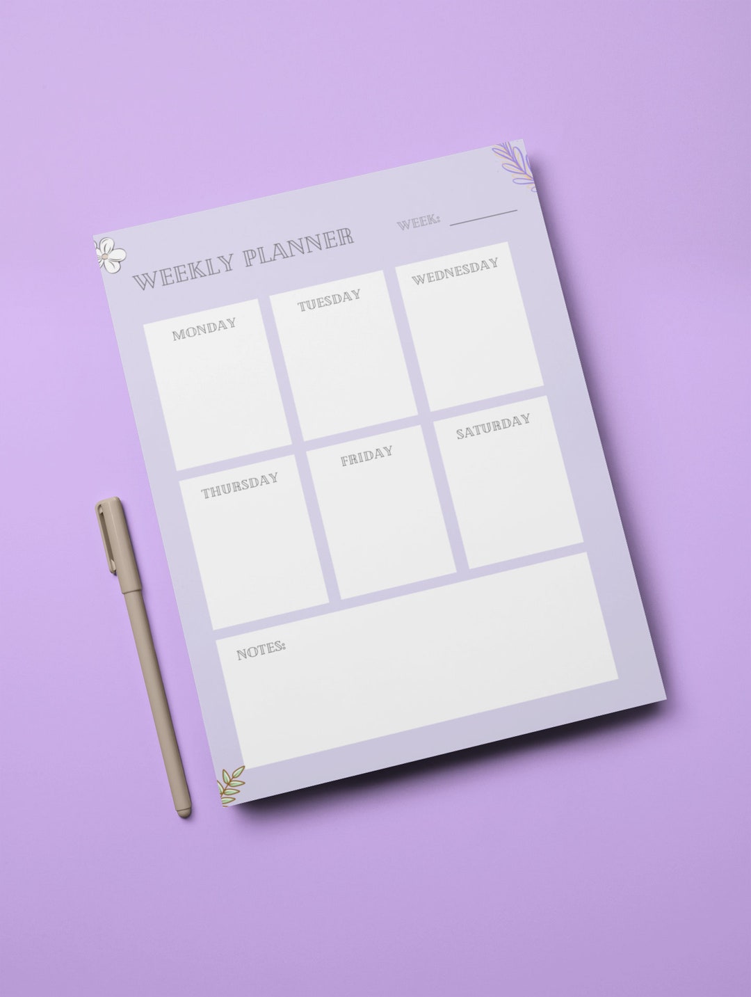 Weekly Schedule, Weekly Planner PDF, Event Planner, Days of the Week ...