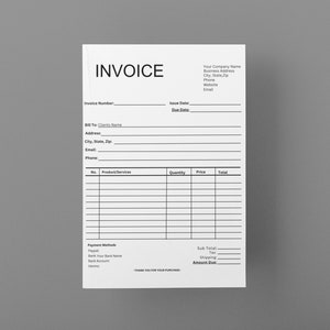 Invoice Template, Business Invoice, Printable Invoice, Payment Request, Bill, Statement Of Charges, Sales Receipt, Financial Request