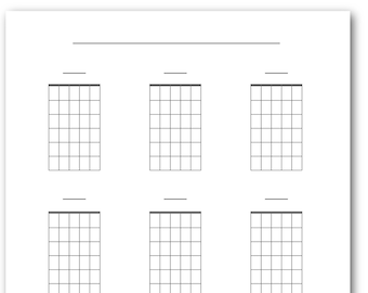 Blank Guitar Chord Diagrams Printable 7 per Page, Blank Chord Chart PDF, Blank Guitar Chord Chart, Blank Guitar Chord Sheet, Chord Diagrams