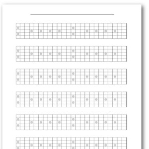 May include: A blank music staff with 7 lines and 12 measures. Each measure has 4 beats. The staff is filled with gray circles, representing notes.