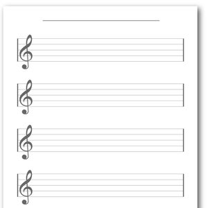 Druckbares KIDS Personal Papier - Leeres Personal Papier für Kinder - Leicht zu lesen! - Herunterladbare Notenblätter, bedruckbares Manuskriptpapier