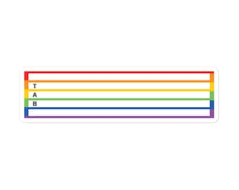 Rainbow Guitar Tab Sticker, Guitar Sticker, Vinyl Sticker, Gift for Guitarist