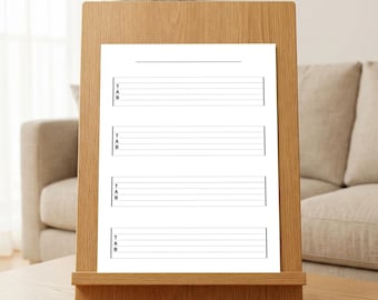 Extra Large Blank Guitar Tab Sheets | 6-String Tablature for Visual Impairments | Music Teacher Resource | Printable PDF (A4 & US Letter)