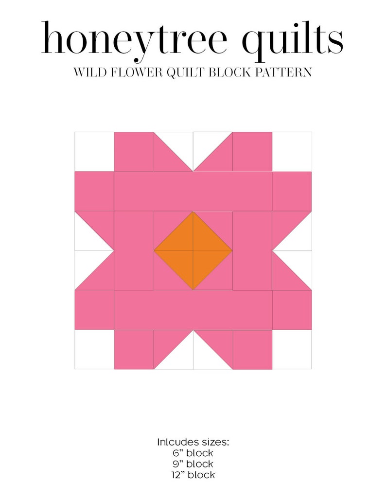 BUNDLE Flower Quilt Block Patterns 7 Flower Quilt Blocks Etsy