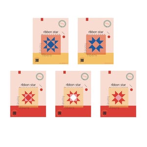 Ribbon Star BUNDLE - Instant Download, Nine Quilt Block Sizes for Each - Beginner - READ DESCRIPTION - Five Variations