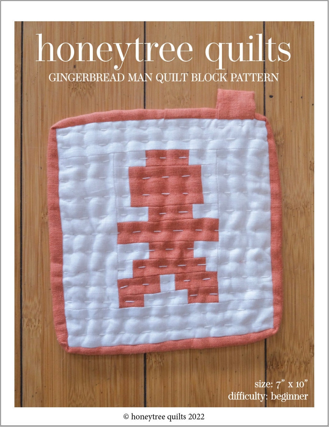 Gingerbread Man Quilt Block Pattern PDF Instant Download Etsy