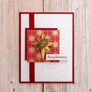 Carte de joyeux Noël 3D, Carte de Noël étoilée, Carte de vœux, Carte unique, Carte de voeux, Carte de Noël fait main
