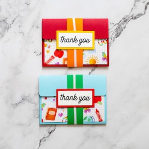 Porte-carte cadeau de remerciement, Carte d'enseignant, Remerciement d'un enseignant, Carte d'école, Fin d'année scolaire, Enveloppe de carte-cadeau, Remerciements, Carte faite main