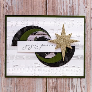 Carte de Noël 3D Joie et paix, Carte de Noël faite main, Carte de Noël unique, Carte d'étoiles, Carte élégante, Carte de voeux, Carte en relief