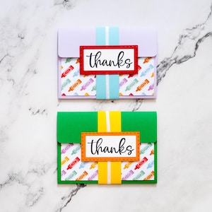 Porte-carte de remerciement, Enveloppe de carte-cadeau, Remerciement d'un enseignant, Enseignant, École, Fin d'année scolaire, Remerciements, Gratitude, Carte faite main