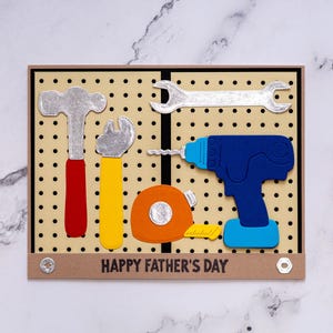 Carte 3D pour la fête des pères, carte de bricoleur, carte de papa, carte de voeux, carte unique, carte faite main, carte d'outil, carte masculine
