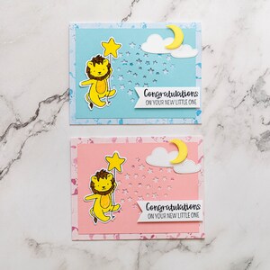 Carte de baby shower 3D, carte de nouveaux parents, carte de futurs parents, carte de nouveau bébé, carte de lion, carte de famille qui s'agrandit, carte faite main, carte de voeux
