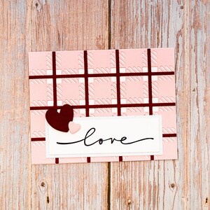 Carte d'amour 3D à carreaux, Carte de Saint-Valentin, Carte d'anniversaire, Carte de mariage, Carte à carreaux, Carte faite main, Carte unique, Carte élégante, Carte de voeux