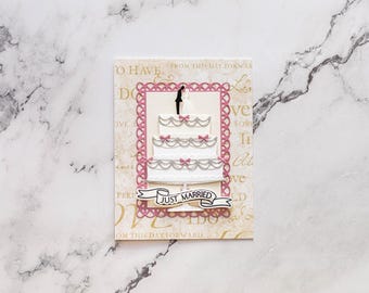 3D Wedding Card, Wedding Cake Card, Just Married Card, Elegant Card, Handmade Card, Greeting Card, Unique Card, Celebration Card, Cake Card
