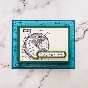Porte-cartes 3D Enjoy the Journey, Carte de retraite, Carte de remise des diplômes, Carte d'aventure, Carte faite main, Carte unique, Carte de voeux, Voyage