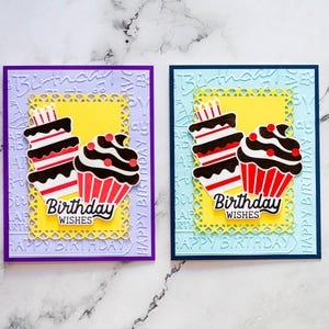 3D Geburtstagskarte, Kuchenkarte, Geburtstagswunschkarte, handgemachte Karte, einzigartige Karte, Grußkarte, Cupcake-Karte, geprägte Karte, Feierkarte