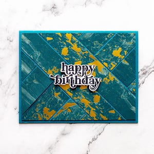 Carte d'anniversaire 3D, carte de joyeux anniversaire, carte bleu et or, carte masculine, carte de fête, carte faite main, carte unique, carte de voeux