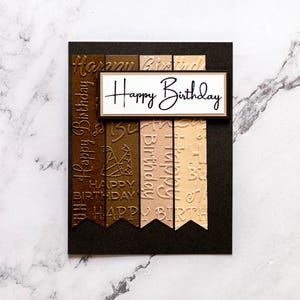 Carte d'anniversaire 3D, Carte de joyeux anniversaire, Carte couleur chocolat, Carte marron, Carte masculine, Carte faite main, Carte unique, Carte de voeux