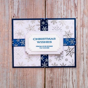 Cadeau 3D Carte de Noël, Carte de vœux, Carte de flocon de neige, Carte de voeux, Carte unique, Carte faite main, Carte de Noël faite main, Carte élégante
