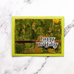 Carte d'anniversaire 3D, joyeux anniversaire, vert et or, carte masculine, carte de fête, carte faite main, carte unique, carte de voeux