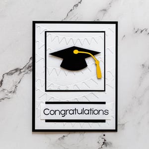 Carte de remise de diplôme 3D, Carte de félicitations, Carte de fête, Diplôme d'études secondaires, Diplôme universitaire, Carte faite main, Carte unique, Casquette