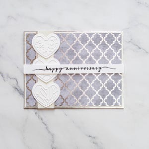Carte d'anniversaire 3D, carte de conjoint, partenaire, carte élégante, carte unique, carte faite main, carte de voeux, coeurs