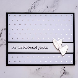 3D Hochzeitskarte, Braut und Bräutigam Karte, Herz Karte, Elegante Karte, Handgemachte Karte, Einzigartige Karte, Silberne Karte, Grußkarte, Feier Karte