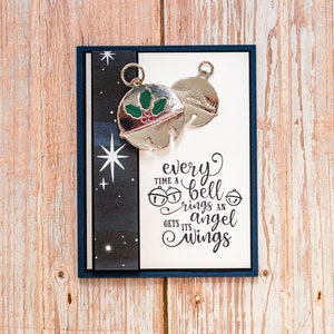 Carte de Noël, carte de vœux, carte de vœux, 3D à chaque fois qu'une cloche sonne, carte de Noël faite main, carte Une vie merveilleuse
