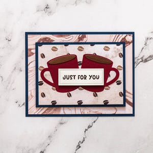 3D Just for You Gift Card Holder, Coffee Card, Coffee Beans, Mug Card, Friend Card, Celebration Card, Handmade Card, Unique Card,