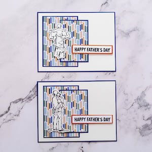 Carte 3D pour la fête des pères, carte père-fille, carte père-fils, carte de voeux, carte faite main, carte unique, carte papa, carte masculine