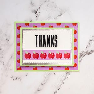 Porte-cartes cadeau de remerciement, Carte d'enseignant, Carte Apple, Remerciement d'un enseignant, Carte de fin d'année, Carte d'école, Carte faite main, Carte unique