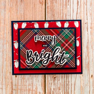 Joyeux et lumineux 3D - Carte de Noël et porte-cartes cadeau, Carte de vœux, Carte de voeux, Carte de Noël faite main, Carte unique, Carte à carreaux