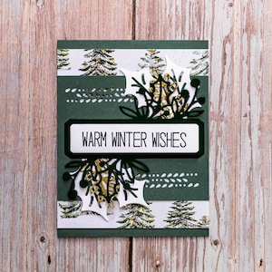 Carte de voeux d'hiver 3D, Carte de voeux d'hiver, Carte de Noël, Carte d'hiver, Carte de saison, Carte faite main, Carte unique, Carte élégante