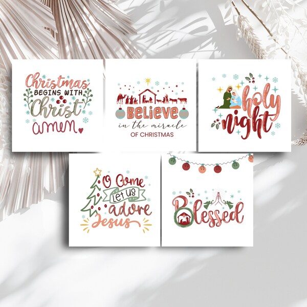 Religious Christmas Cards Digital Printable - Etsy
