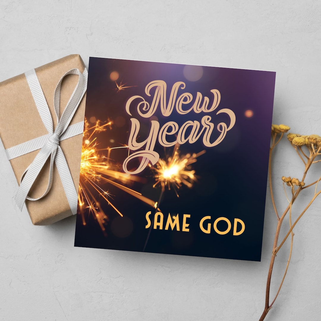 Printable Christian New Year Card, Religious Happy New Year Card, DIY