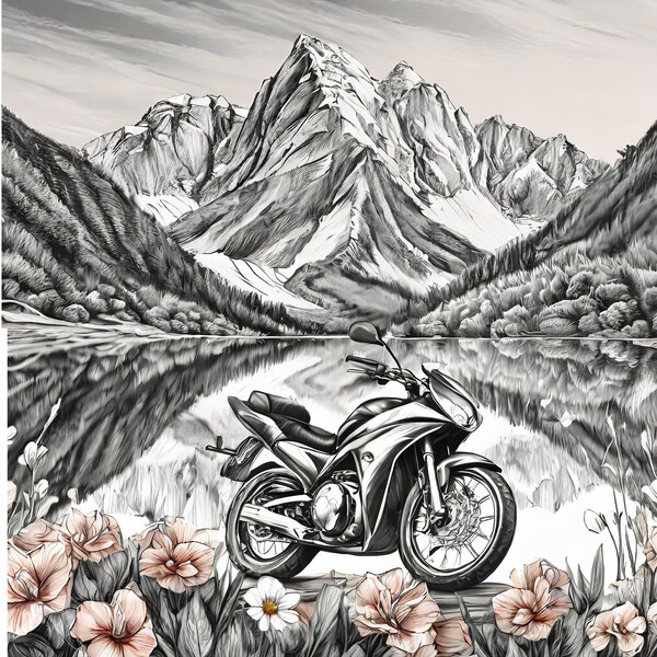 Motorcycle dream in front of a breathtaking mountain backdrop