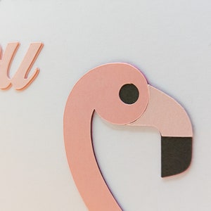 Thank You Card Flamingo Handmade Layered Cardstock PaperCraft image 3