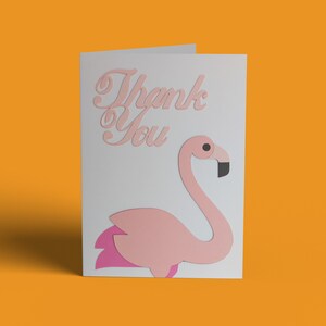 Thank You Card Flamingo Handmade Layered Cardstock PaperCraft image 4