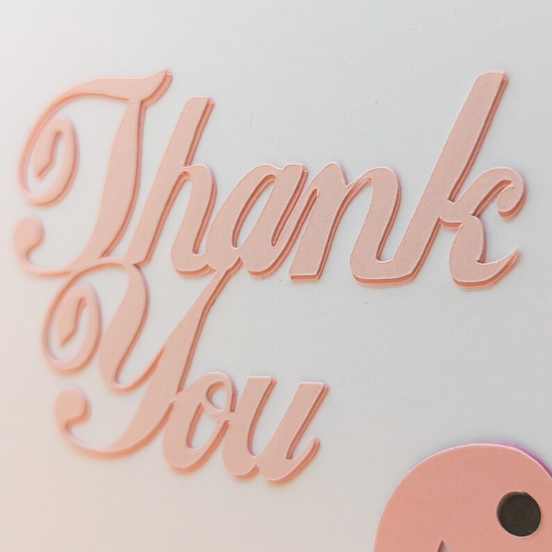 Thank You Card Flamingo Handmade Layered Cardstock PaperCraft image 2