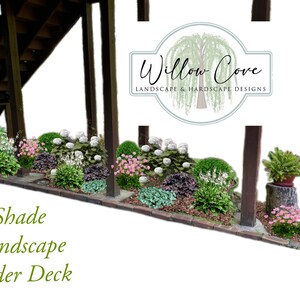Colorful Shade Landscape Design for under the deck