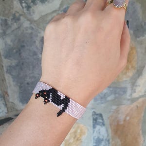 Beaded Cat Bracelet: Miyuki Bead Cuff for Animal Lovers
