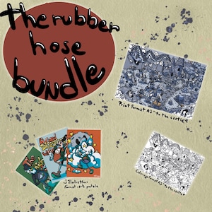 Le Rubber Hose bundle, illustration A3, carte postale, œuvre originale coloriage dans le style old school, cartoon, décoration murale enfant
