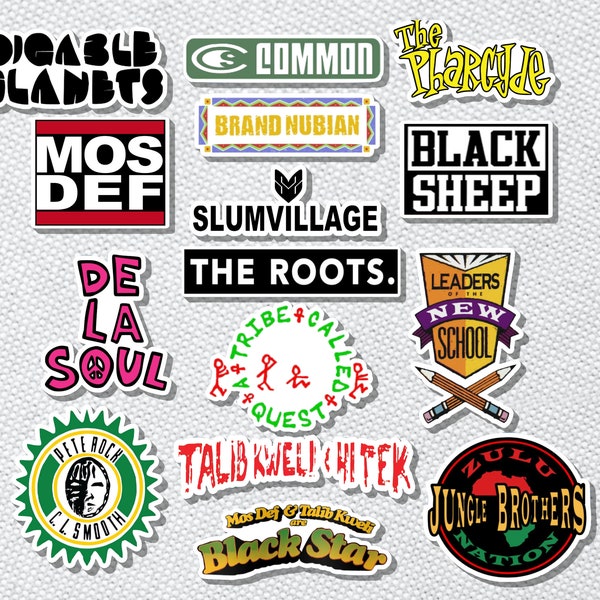 Native Tongue Related Rap Logos - Set of 15 - Laminated Vinyl