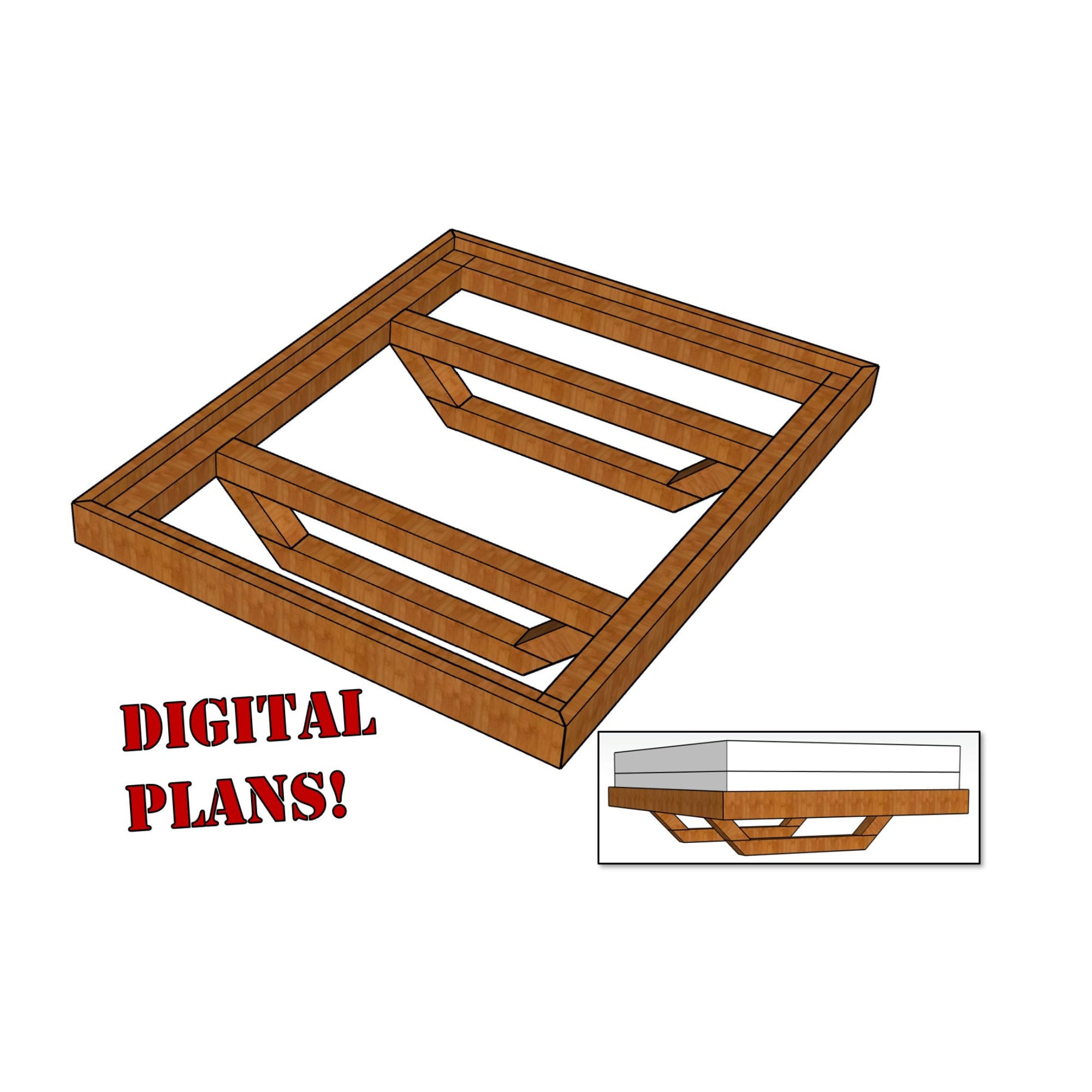 Floating wood bed frame diy discount
