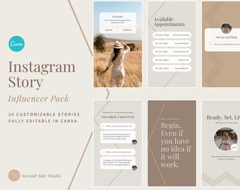 Instagram Story Template for Canva, Influencer Pack (Digital Download)