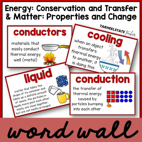 Forms of Energy Properties of Matter Definition Posters Science Bulletin Board | Vocabulary Word Wall Decor Posters | Educational Wall Art