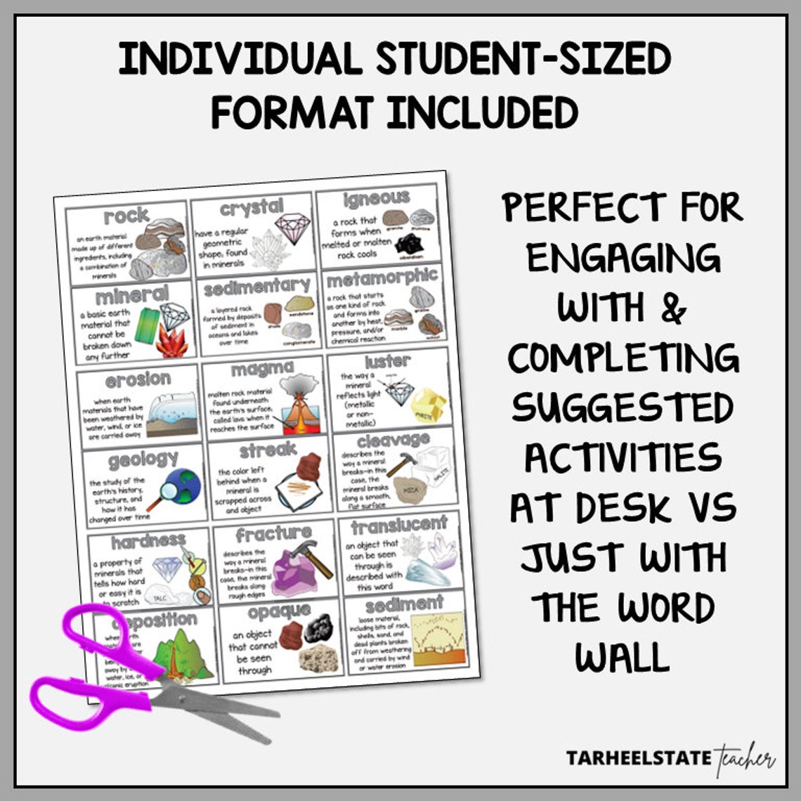 Rocks and Minerals Vocabulary Posters | Science Word Wall (digital ...